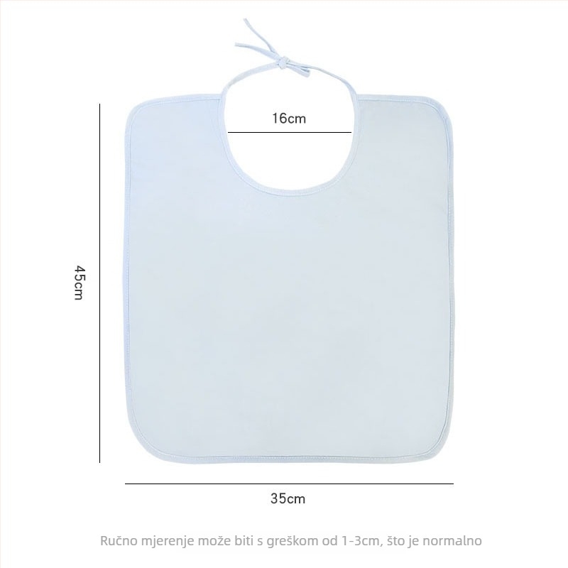 Odrasli bib za jelo, unisex, pamuk, za ležeće pacijente