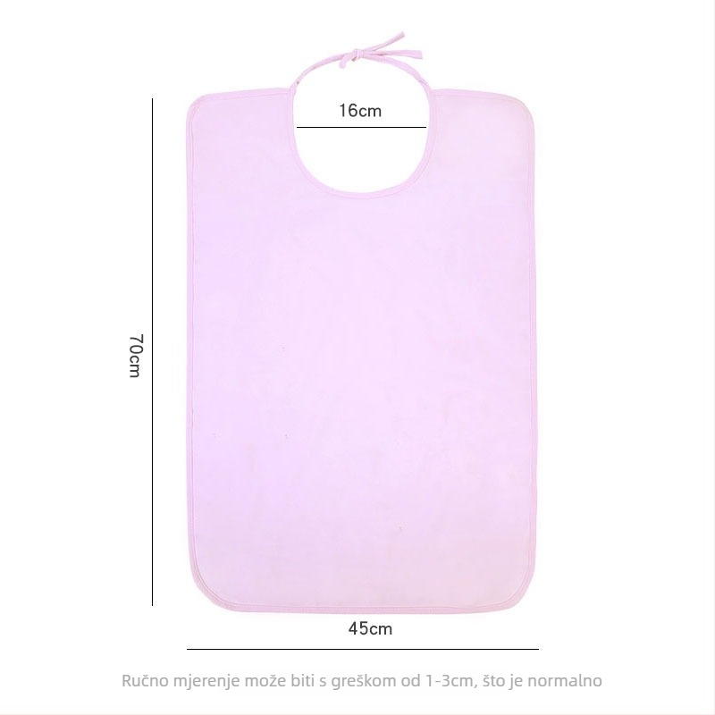 Odrasli bib za jelo, unisex, pamuk, za ležeće pacijente
