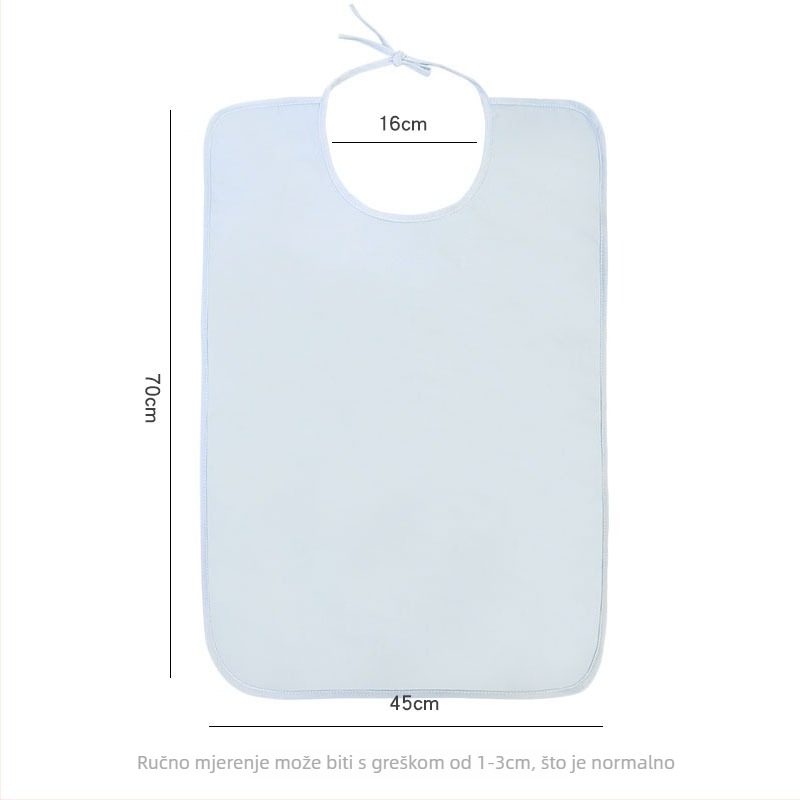 Odrasli bib za jelo, unisex, pamuk, za ležeće pacijente