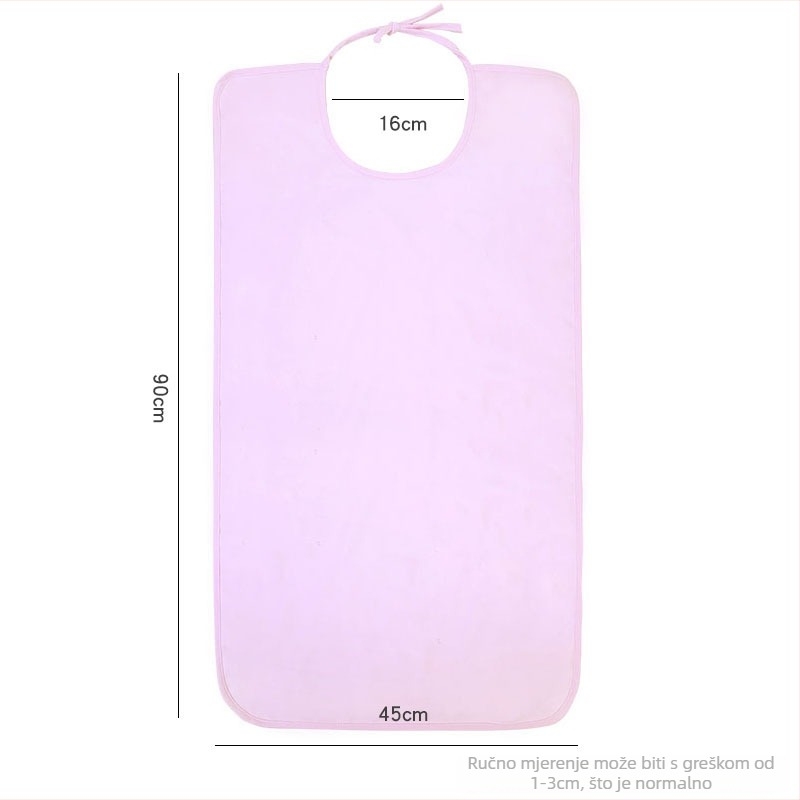 Odrasli bib za jelo, unisex, pamuk, za ležeće pacijente
