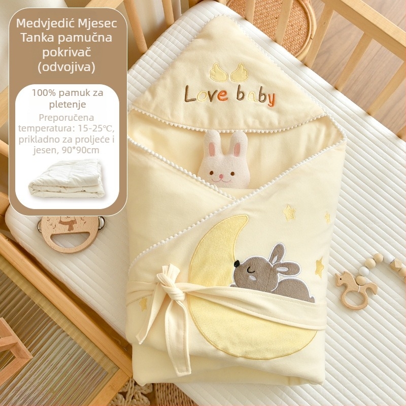 Tip A swaddle deka za novorođenče od 100% pamuka, punilo pamuk, tkanina pamuk, 0,55–1,0 kg, zima