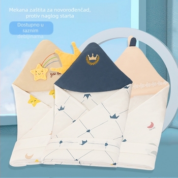 Swaddle deka od 100% pamuka za novorođenčad, s karikaturalnim uzorkom, pogodna za bebe i djecu od 1–3 godine, za sve sezone.