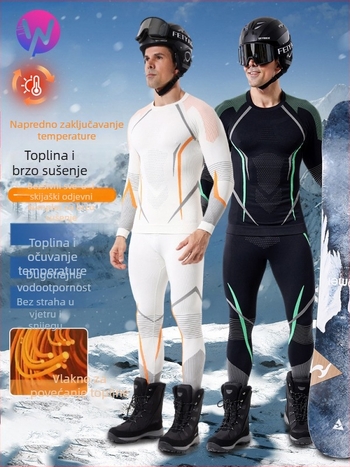 Muški set baze za skijanje s brzim sušenjem – topao, odvodi vlagu, mješovita vlakna, za zimu, jesen i proljeće.