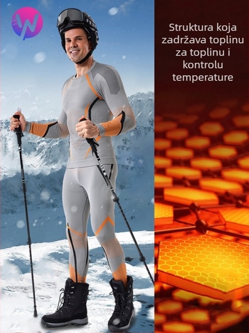 Muški set baze za skijanje s brzim sušenjem – topao, odvodi vlagu, mješovita vlakna, za zimu, jesen i proljeće.