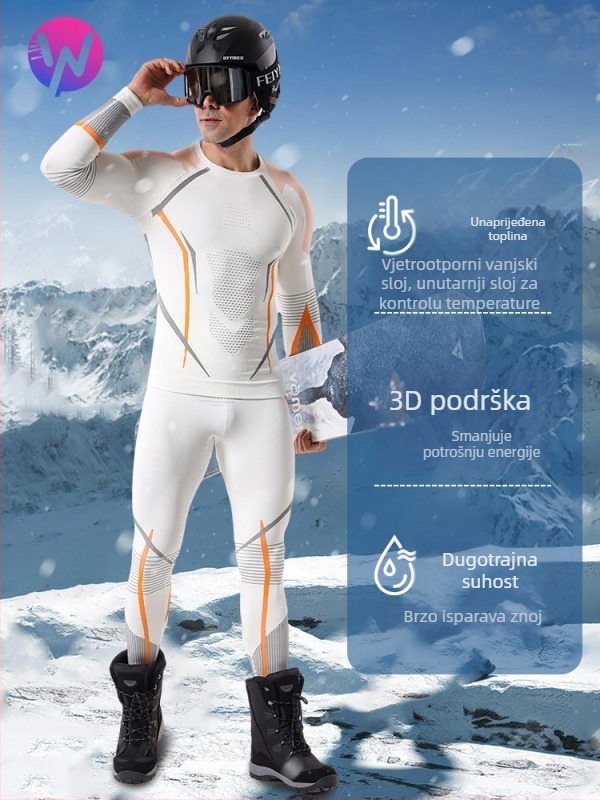Muški set baze za skijanje s brzim sušenjem – topao, odvodi vlagu, mješovita vlakna, za zimu, jesen i proljeće.