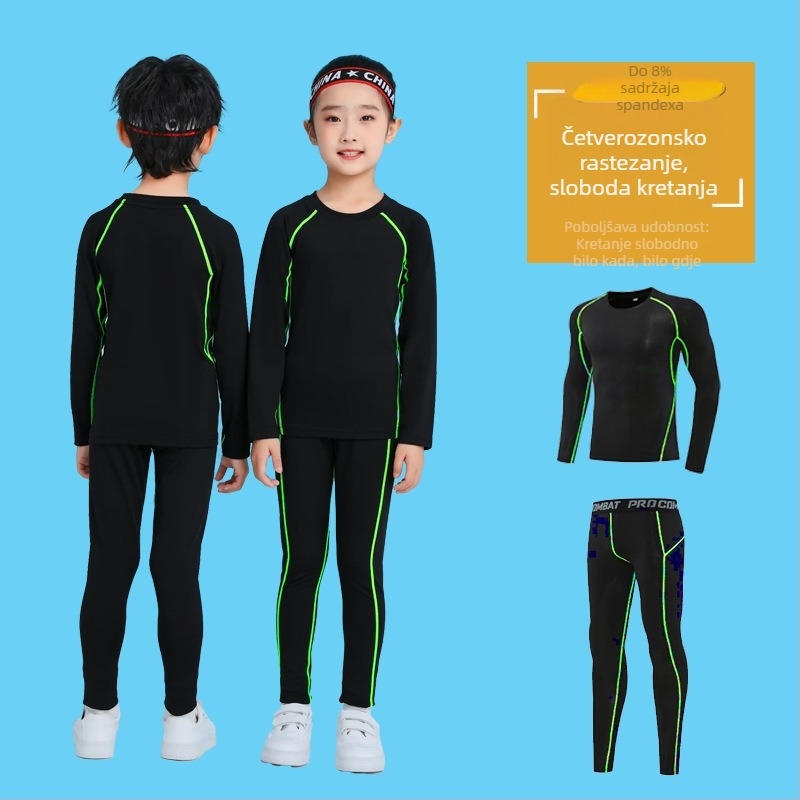 Dječji trening set s brzim sušenjem, unisex, za jesen/zimu, košarka i nogomet