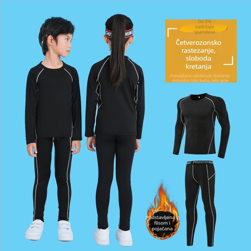 Dječji trening set s brzim sušenjem, unisex, za jesen/zimu, košarka i nogomet