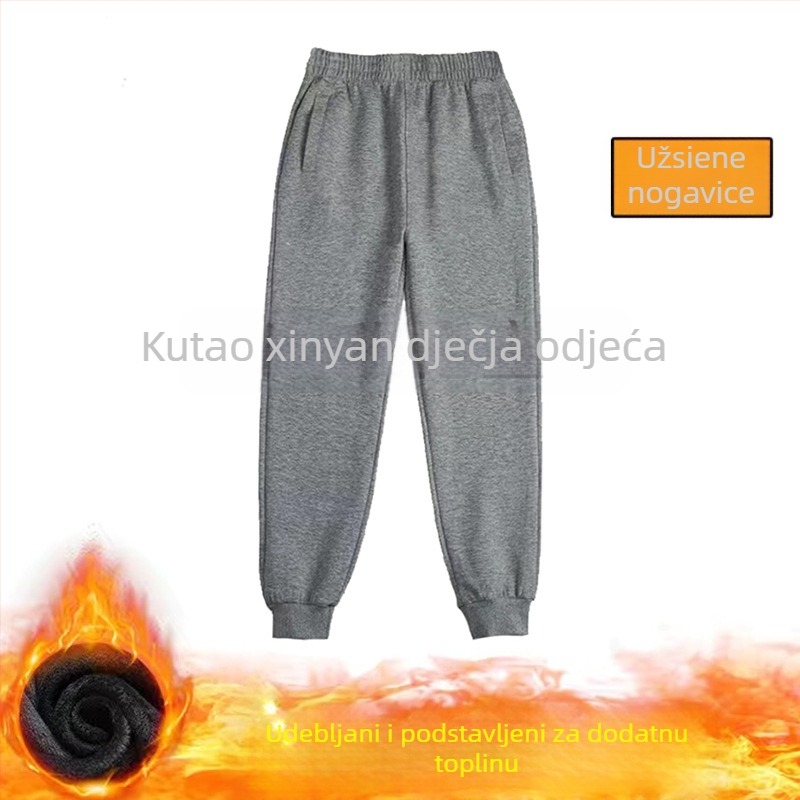 Dvodijelna školska uniforma s fleecem, za srednjoškolce, jesen-zima, stil kolidža, unisex