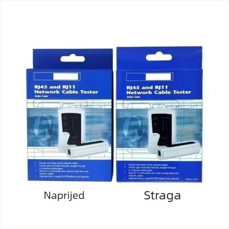 RJ45/RJ11 tester mrežnih kablova i telefonskih linija (Brend BS; Materijal: Plastika; Set: 1 kom.; Opseg primjene: testiranje mrežnih kablova i telefonskih linija; Format: Srednji)