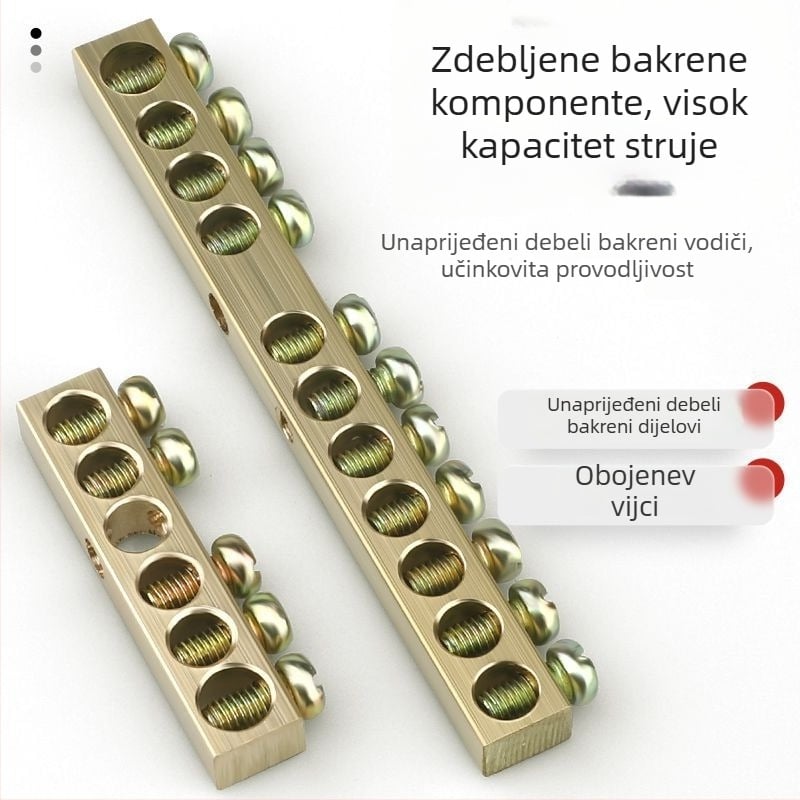 9-položni terminal blok od čistog bakra