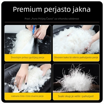 Jakna s bijelim patnim perjem, debeli zimski kaput, kapuljača, zatvarač, srednja duljina, poliester vanjski materijal