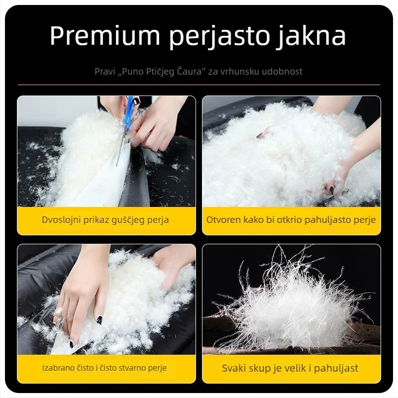 Jakna s bijelim patnim perjem, debeli zimski kaput, kapuljača, zatvarač, srednja duljina, poliester vanjski materijal