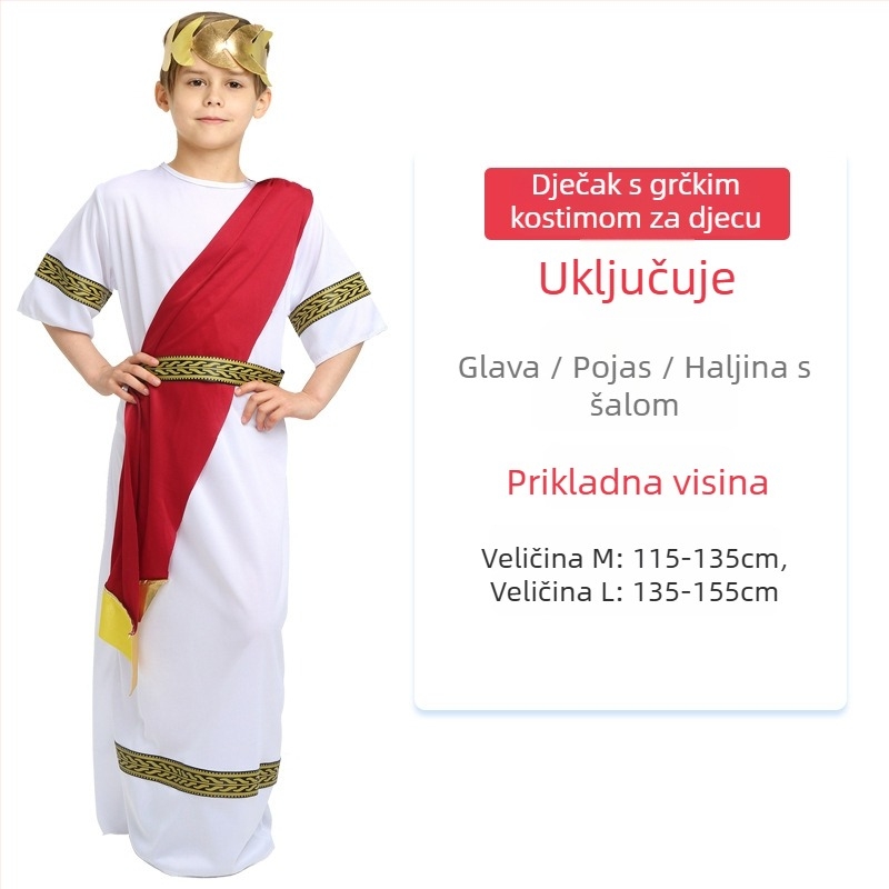 Halloween kostim za djecu i odrasle — grčka boginja / rimska princeza haljina, poliester tkanina, za anime uloge, ispod 17 godina