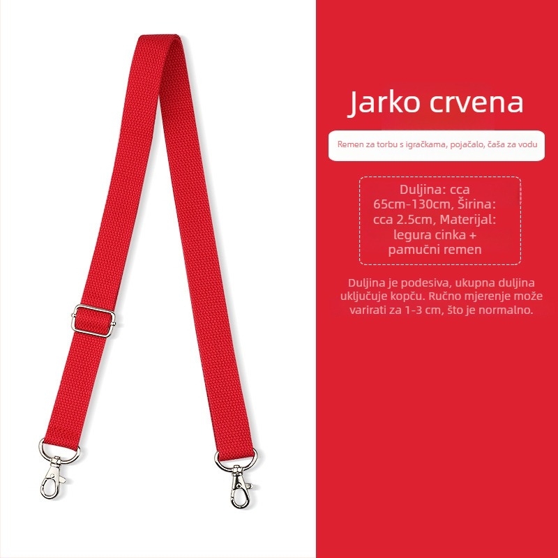 Naramenica za torbicu preko ramena, jednovojna boja, debeli pamučni remen, motiv malog pčelinjeg pojačala, čašica vode, podesiva naramenica, svestran