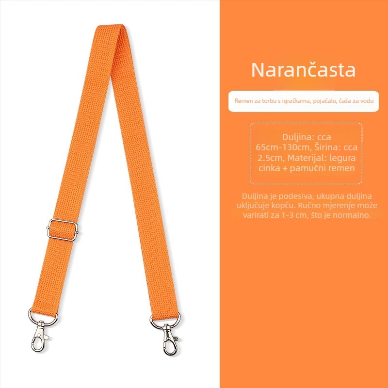 Naramenica za torbicu preko ramena, jednovojna boja, debeli pamučni remen, motiv malog pčelinjeg pojačala, čašica vode, podesiva naramenica, svestran