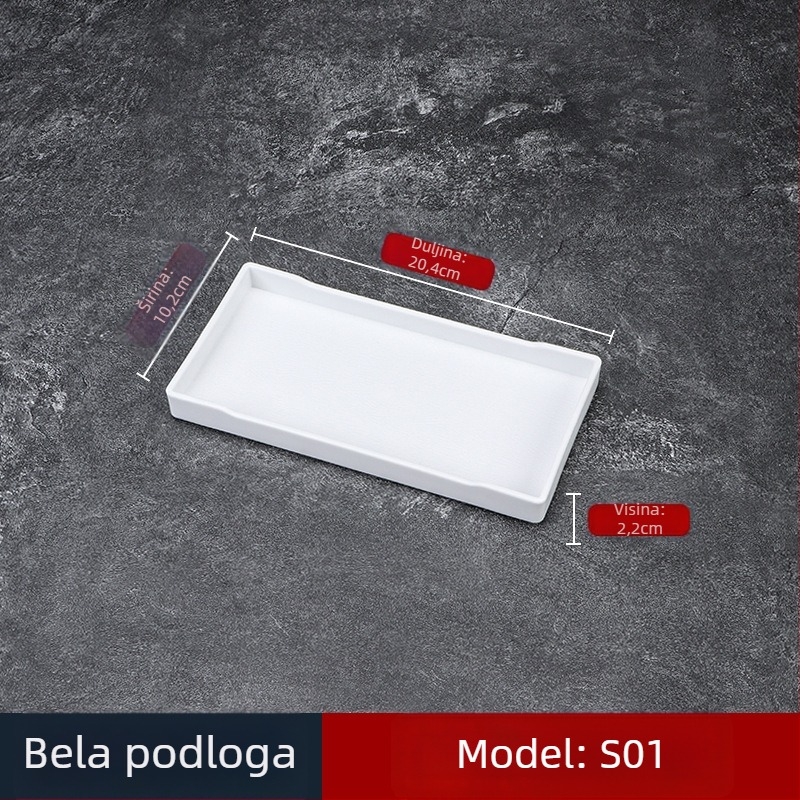 Hotelski pladanj - PP plast, imitacija drveta, pravokutni, protuklizni, za čaše i skladištenje kozmetike, s ispisom logotipa