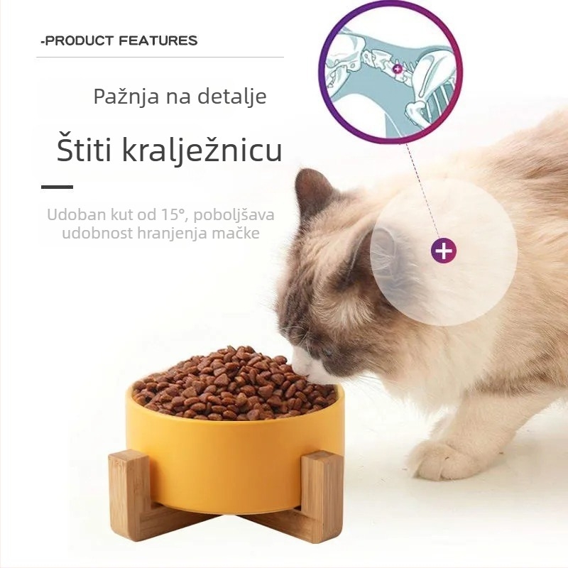 Keramička zdjela za mačke za hranu i piće; pribor za kućne ljubimce; Podrijetlo: Drugo; Pogodno za mačke