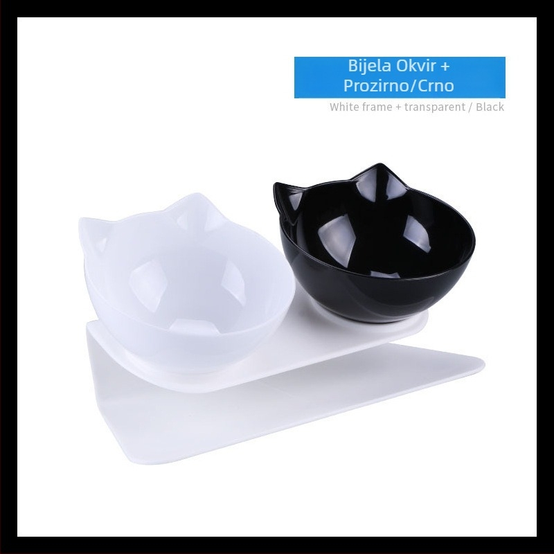 Dvodijelna posuda za mačke s zaštitom vrata i anti-prolijevanjem (ABS)