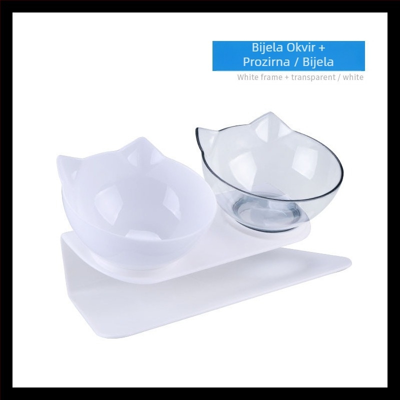 Dvodijelna posuda za mačke s zaštitom vrata i anti-prolijevanjem (ABS)