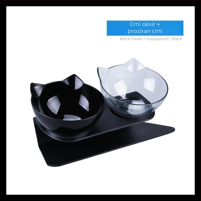 Dvodijelna posuda za mačke s zaštitom vrata i anti-prolijevanjem (ABS)