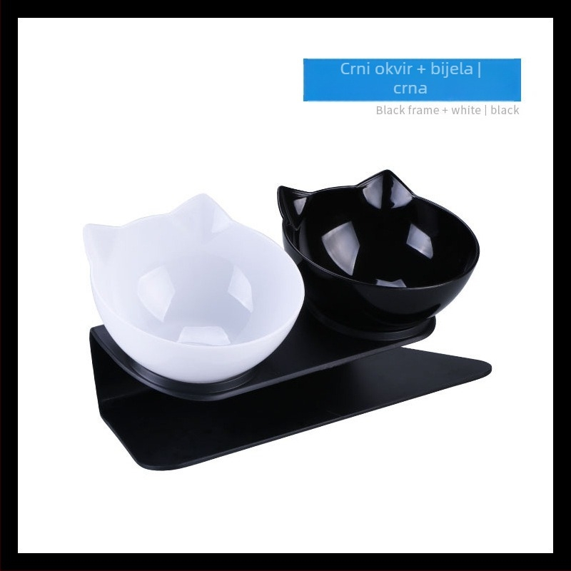 Dvodijelna posuda za mačke s zaštitom vrata i anti-prolijevanjem (ABS)