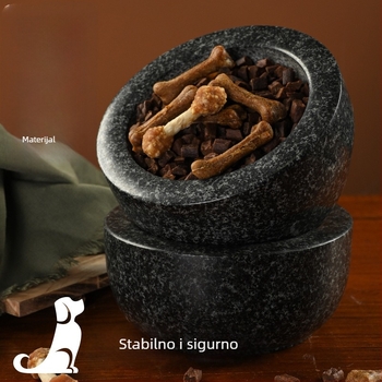 Kamenita zdjela za mačke — zdjelica za sporo hranjenje, Stone Food