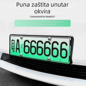 Držač registarske pločice za Tesla Model Y/3 – dekorativni dodatak, Model 09, plastika, Tip: Drugo, Kompatibilno s Tesla