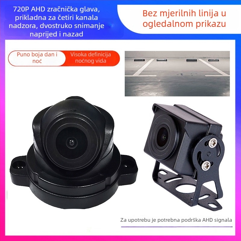 Kamionska četverokanalska AHD kamera za stražnji prikaz, širok kut 180°, 1080P/720P, noćni prikaz u boji
