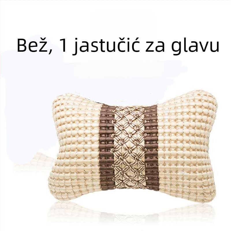 Univerzalna automobilska lumbalna jastučnica s naslonom za glavu i masažom leđa — vanjska Ice Silk, unutarnja PP Cotton, punilo od sintetičkih vlakana, univerzalna kompatibilnost