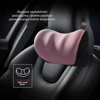 Automobilska jastučnica za glavu i lumbalnu potporu s memorijskom pjenom, jastuk za vrat i ramena, dizajn s ušima zeca