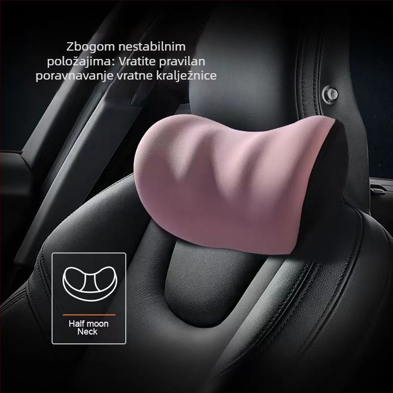 Automobilska jastučnica za glavu i lumbalnu potporu s memorijskom pjenom, jastuk za vrat i ramena, dizajn s ušima zeca