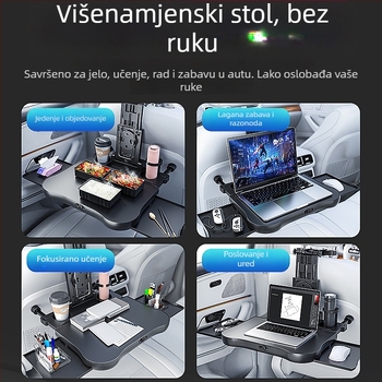 Waytogrow Automobilski stol za jelo s 360° rotacijom za stražnju stranu sjedala — ABS, sklopna ploča stola i držač za napitke, model A08