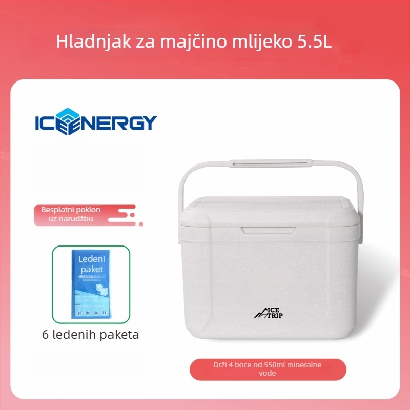 Prijenosni izolirani hladnjak za pohranu majčinog mlijeka i cjepiva — Ice Energy, plastični, kapacitet 6–28 L, težina 1,82 kg, održava hladnoću
