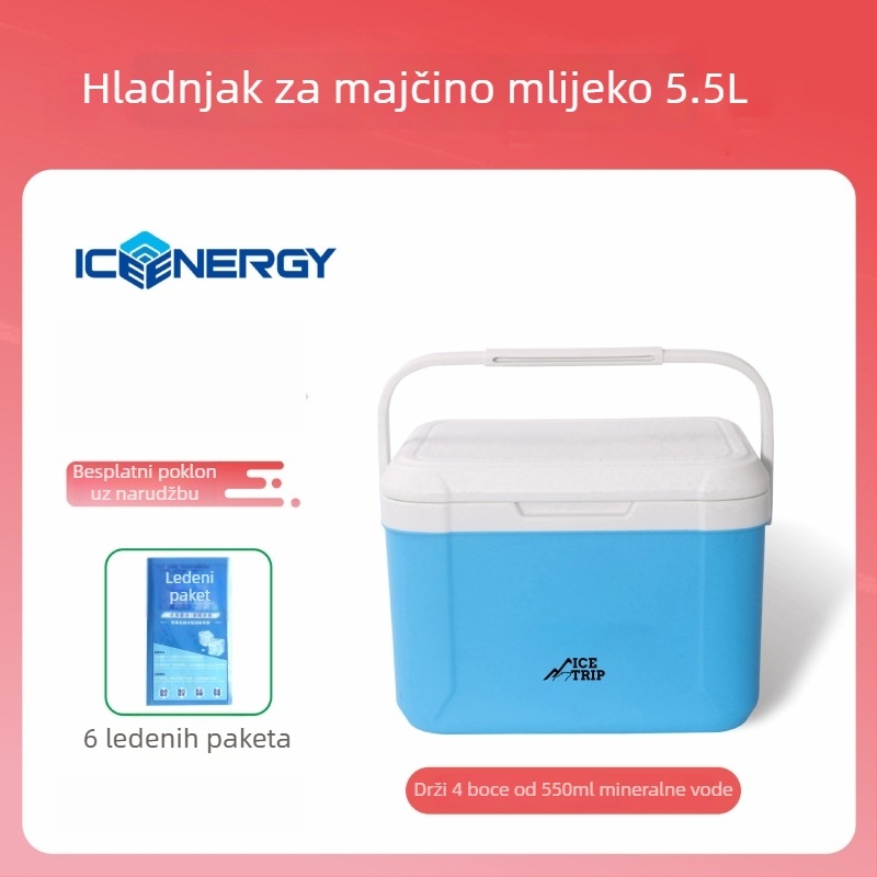Prijenosni izolirani hladnjak za pohranu majčinog mlijeka i cjepiva — Ice Energy, plastični, kapacitet 6–28 L, težina 1,82 kg, održava hladnoću