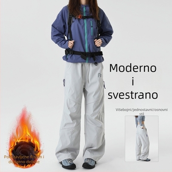 Hlače američkog stila desantnih vojnika, unisex, s flecom iznutra, opušten kroj, ravne i široke nogavice, sportske hlače za tinejdžere