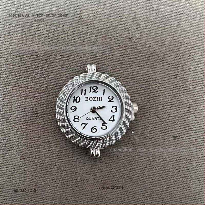 DIY brojčanik za sat u obliku srca s rhinestones, podesivo vrijeme, standardni pokret • Proljeće 2025 • Težina 16 g