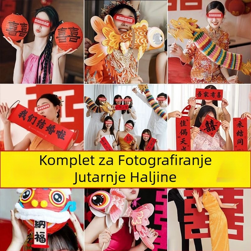 Vjenčani jutarnji ogrtač za fotografiranje, ručni rekvizit, u kutiji za poklon