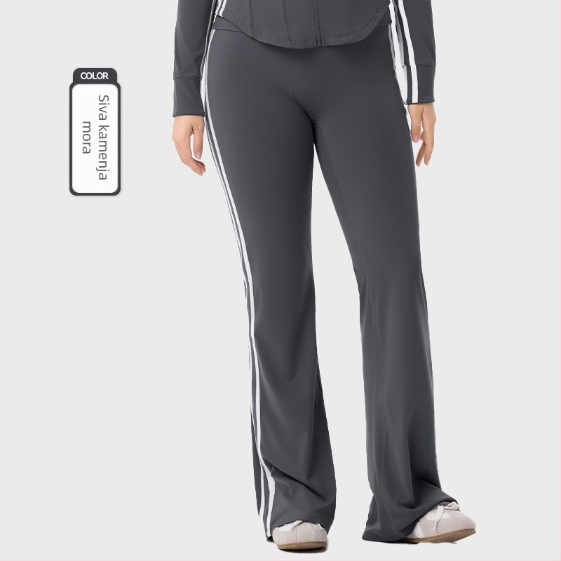 Plus-size ženski sportski komplet - dva dijela, gornji dio s dugim rukavima u kardiganski stilu i široke hlače, materijal 80% najlon, 20% spandex, jesen-zima 2025, za jogu i pilates