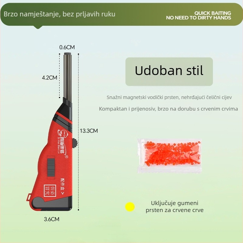 Magnetični automatski hranilac za žive mamce od nehrđajućeg čelika – gumeni pojas, brzo postavljanje, višenamjenski ribolovni alat