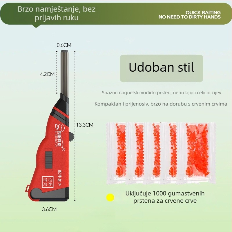 Magnetični automatski hranilac za žive mamce od nehrđajućeg čelika – gumeni pojas, brzo postavljanje, višenamjenski ribolovni alat