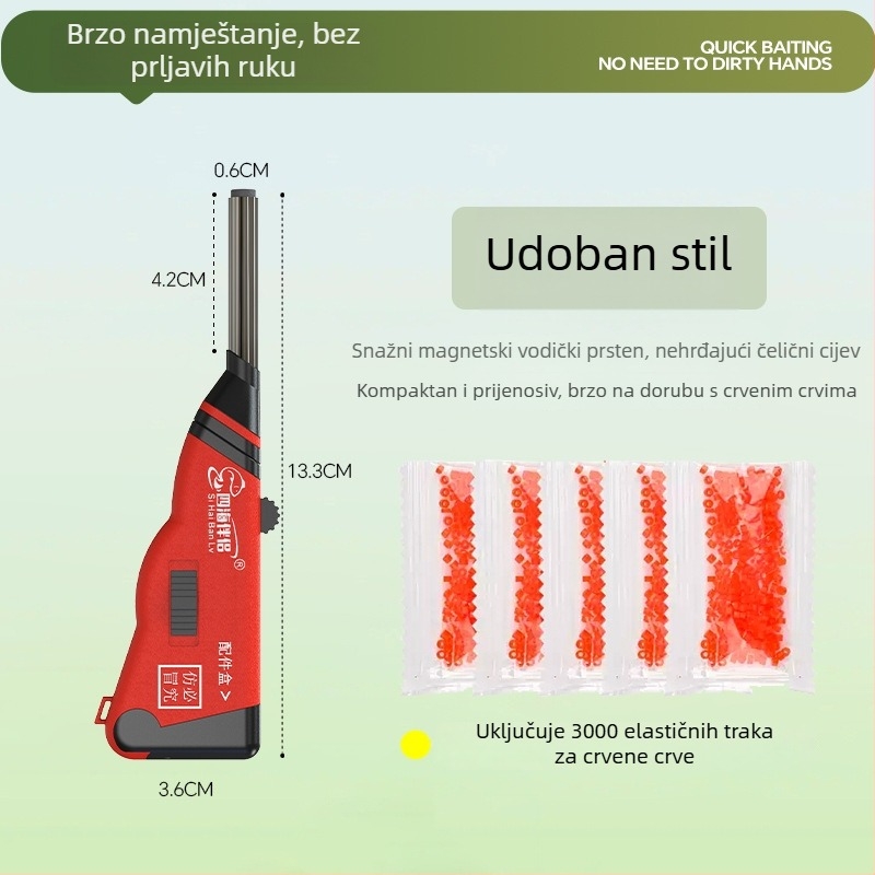 Magnetični automatski hranilac za žive mamce od nehrđajućeg čelika – gumeni pojas, brzo postavljanje, višenamjenski ribolovni alat