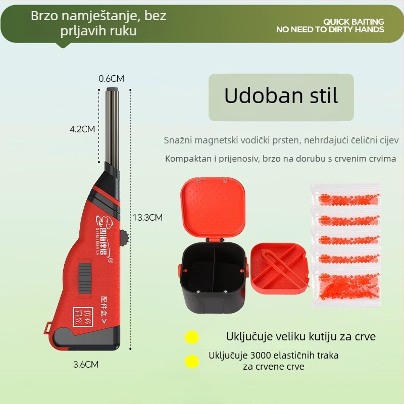 Magnetični automatski hranilac za žive mamce od nehrđajućeg čelika – gumeni pojas, brzo postavljanje, višenamjenski ribolovni alat