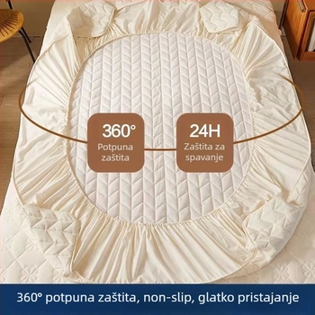 Prekrivač za krevet Unique – poliester, twill tkanina, reaktivni tisak i bojanje, jednofarbni uzorak