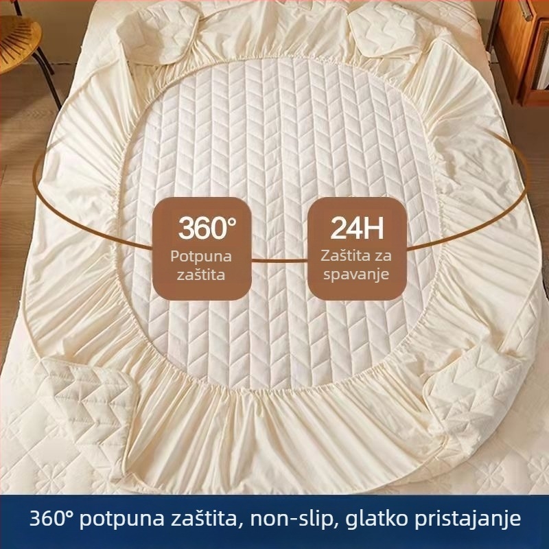 Prekrivač za krevet Unique – poliester, twill tkanina, reaktivni tisak i bojanje, jednofarbni uzorak
