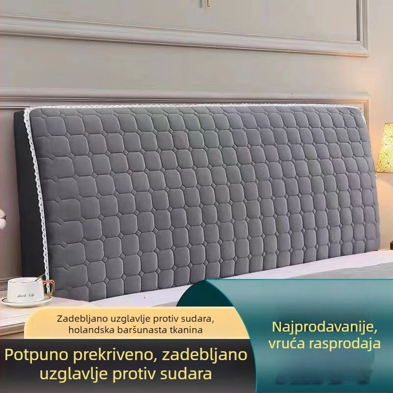 Elastična debela mekana kožna navlaka za naslon uz drvenu posteljinu — universalno, jednostavno i moderno pokrivanje