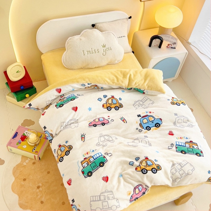 Navlaka za pokrivač za djecu - Geometrijski uzor i crtić motivi, reaktivni ispis, težina 300–500 g