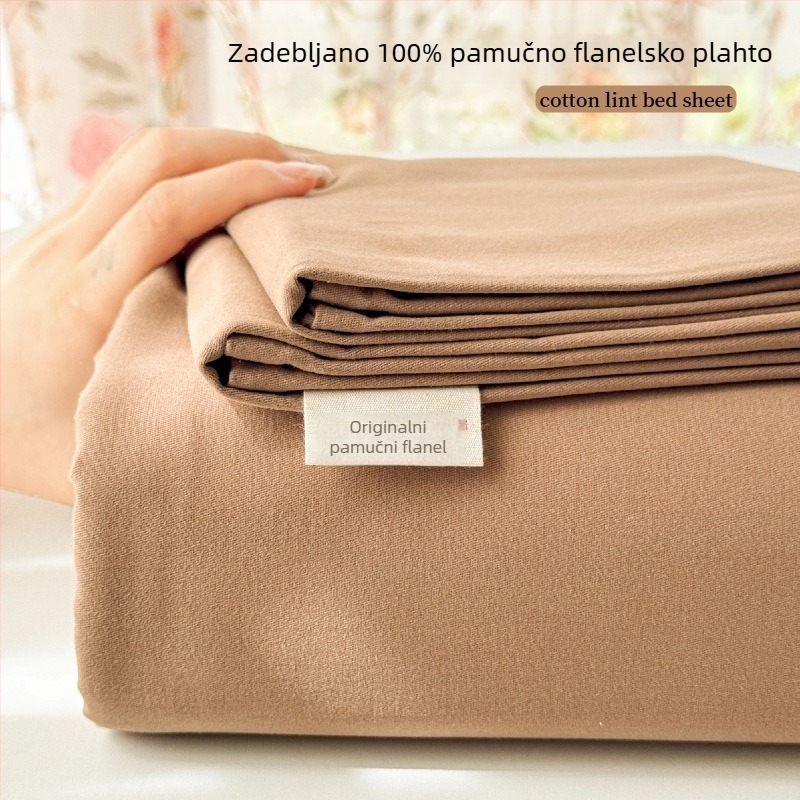 Nordičkog stila, 3-dijelni set posteljine od 100% pamuka, debeli brusirani materijal, jednobojna posteljina za studentske domove
