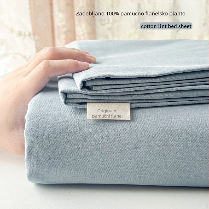 Nordičkog stila, 3-dijelni set posteljine od 100% pamuka, debeli brusirani materijal, jednobojna posteljina za studentske domove