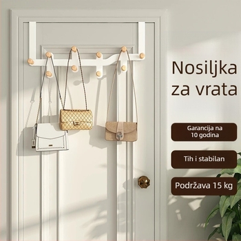 Željezni stalak za vrata s više redova, vješanje iza vrata, nosivost 10 kg, moderni minimalistički stil