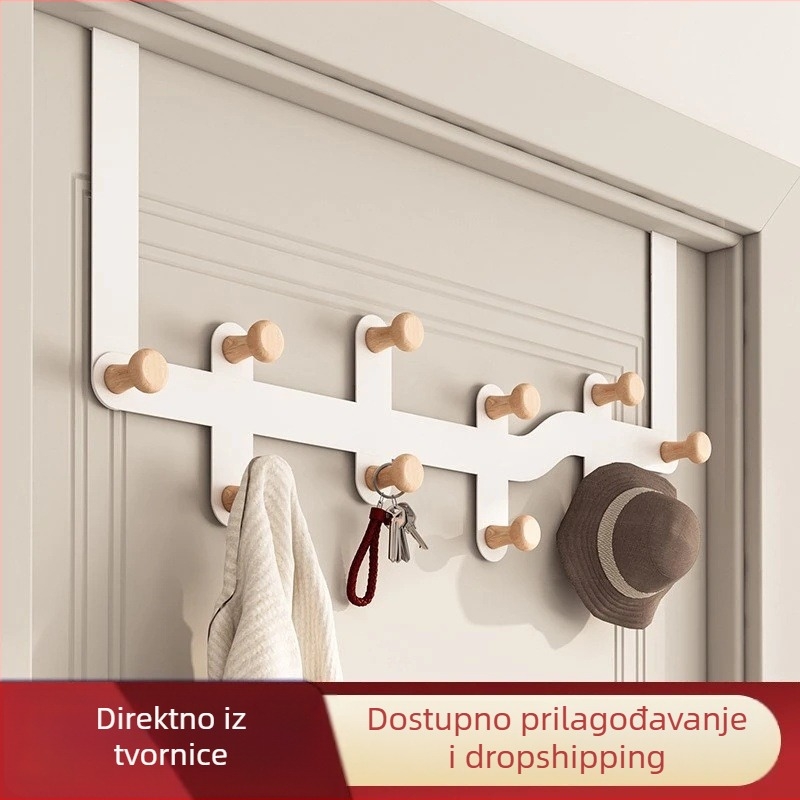 Željezni stalak za vrata s više redova, vješanje iza vrata, nosivost 10 kg, moderni minimalistički stil